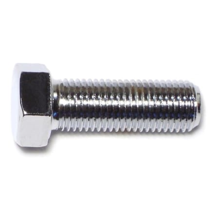 Midwest Fastener Grade 5, 7/16"-20 Hex Head Cap Screw, Chrome Plated Steel, 1-1/4 in L, 5 PK 75362